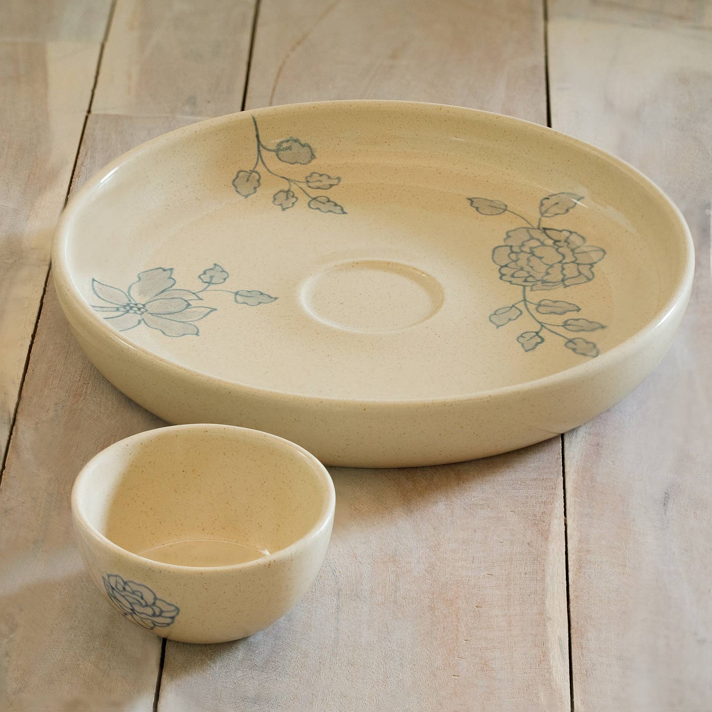 Handcrafted Ceramic Chip and Dip Bowl