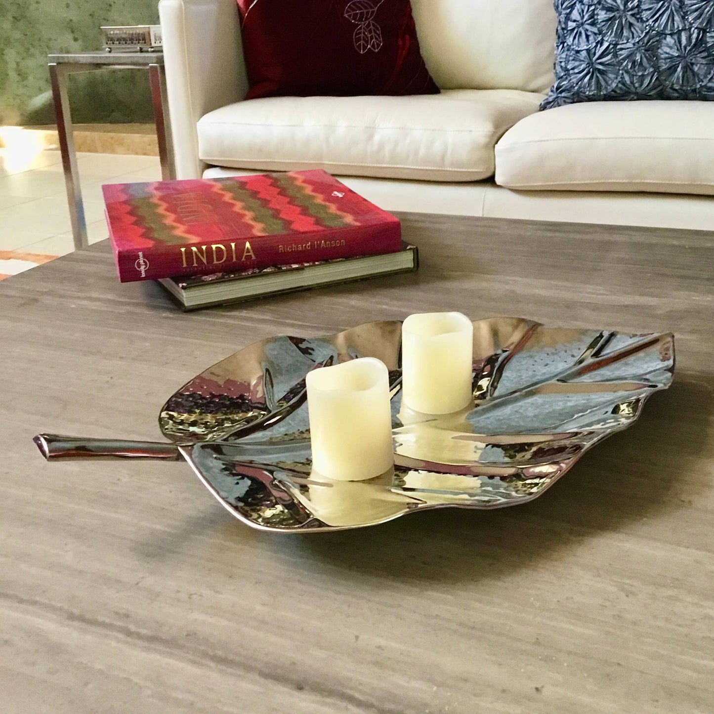 Polished Nickel Leaf Tray