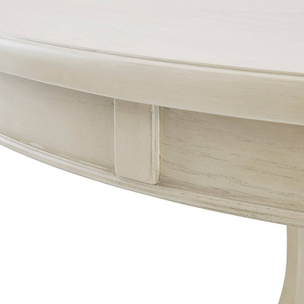 All Wood Farmhouse Round Dining Table antique white