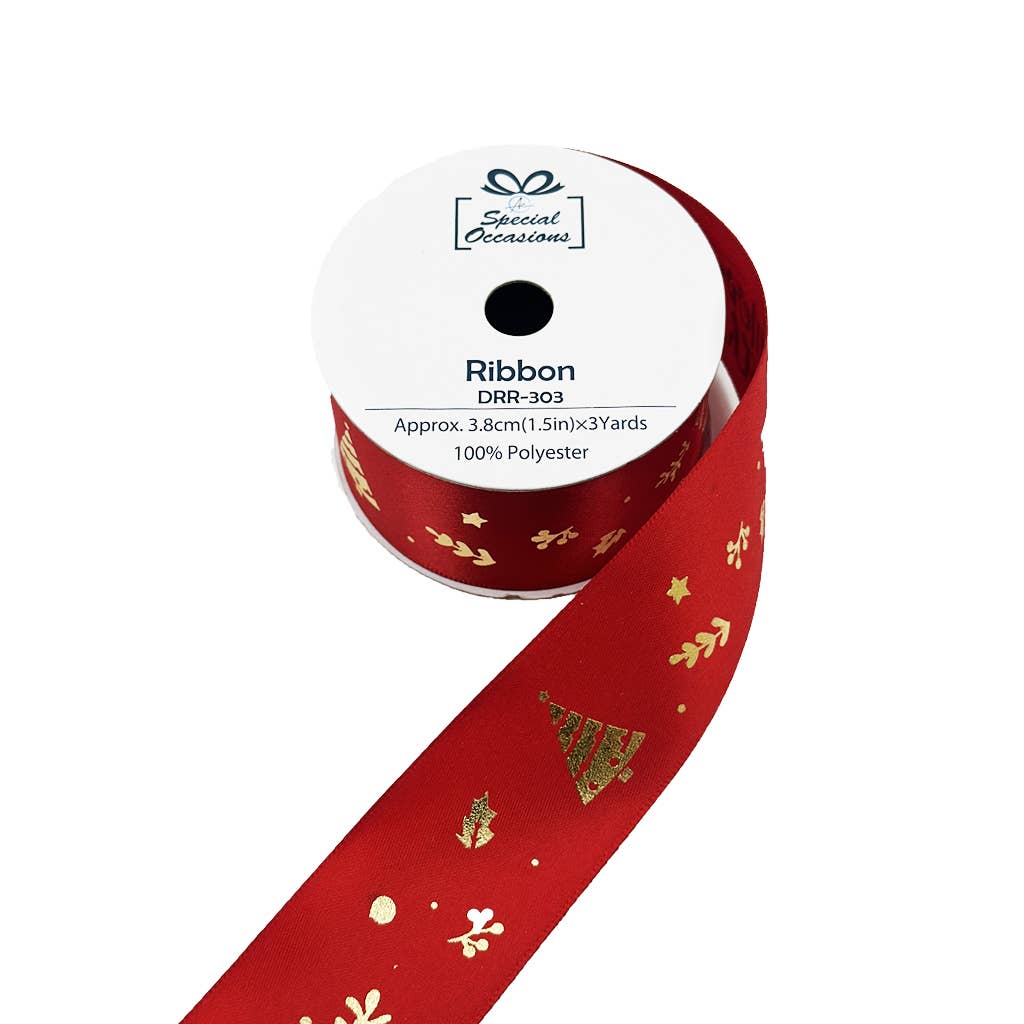 Ribbon - Christmas Designs, 18Rolls/PDQ, 1.5"x3Yards/Roll