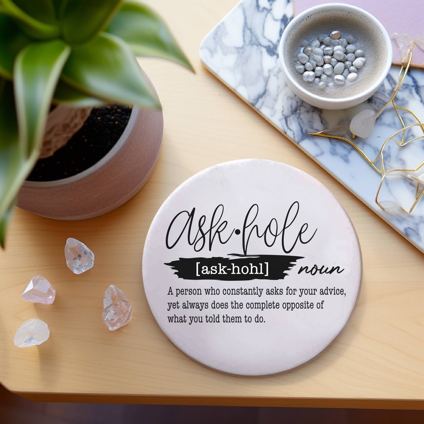 Mom Life Ceramic Drink Coaster | Funny Barware Gift Parents