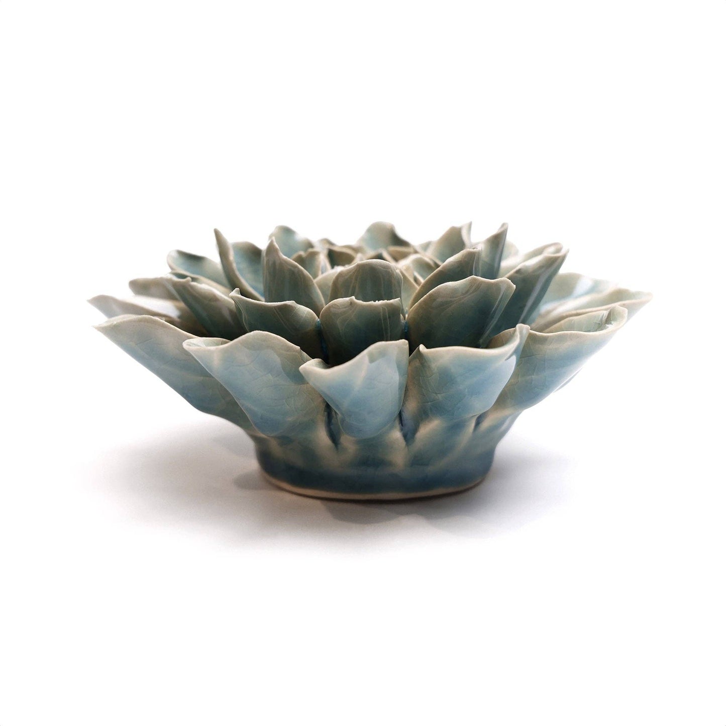 Powder Blue Aphrodite Dahlia Pottery Handmade Boxed