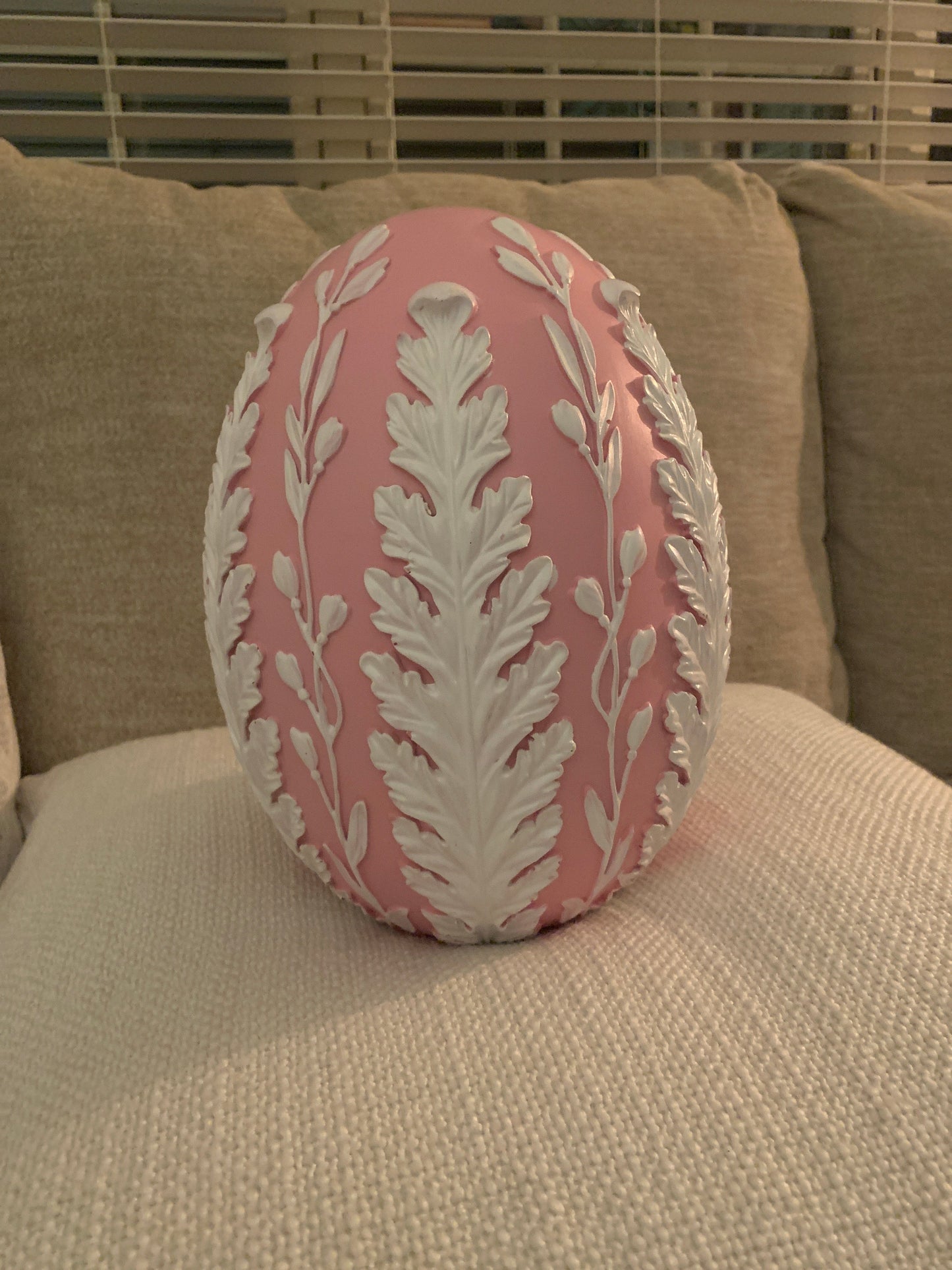 Large Pink & White Easter Egg