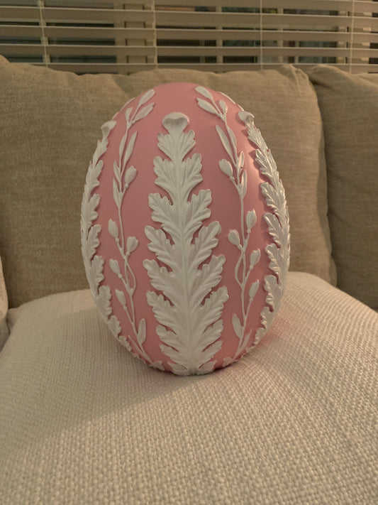 Large Pink & White Easter Egg