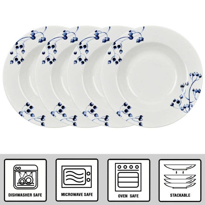 Azur de Limoges New Bone China Deep Plate Set of 4