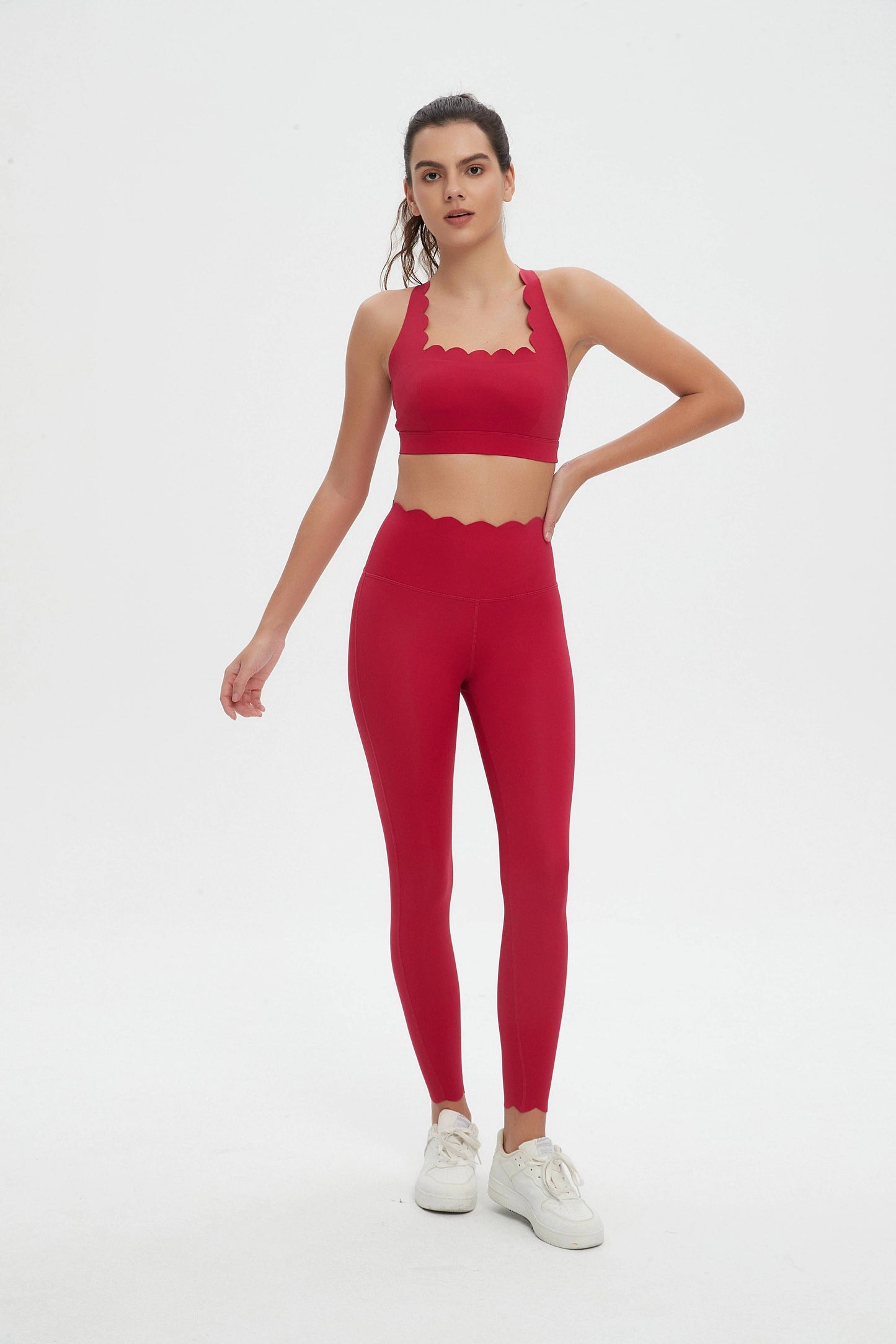 Sylvie Lycra® Scallop High Waist Leggings