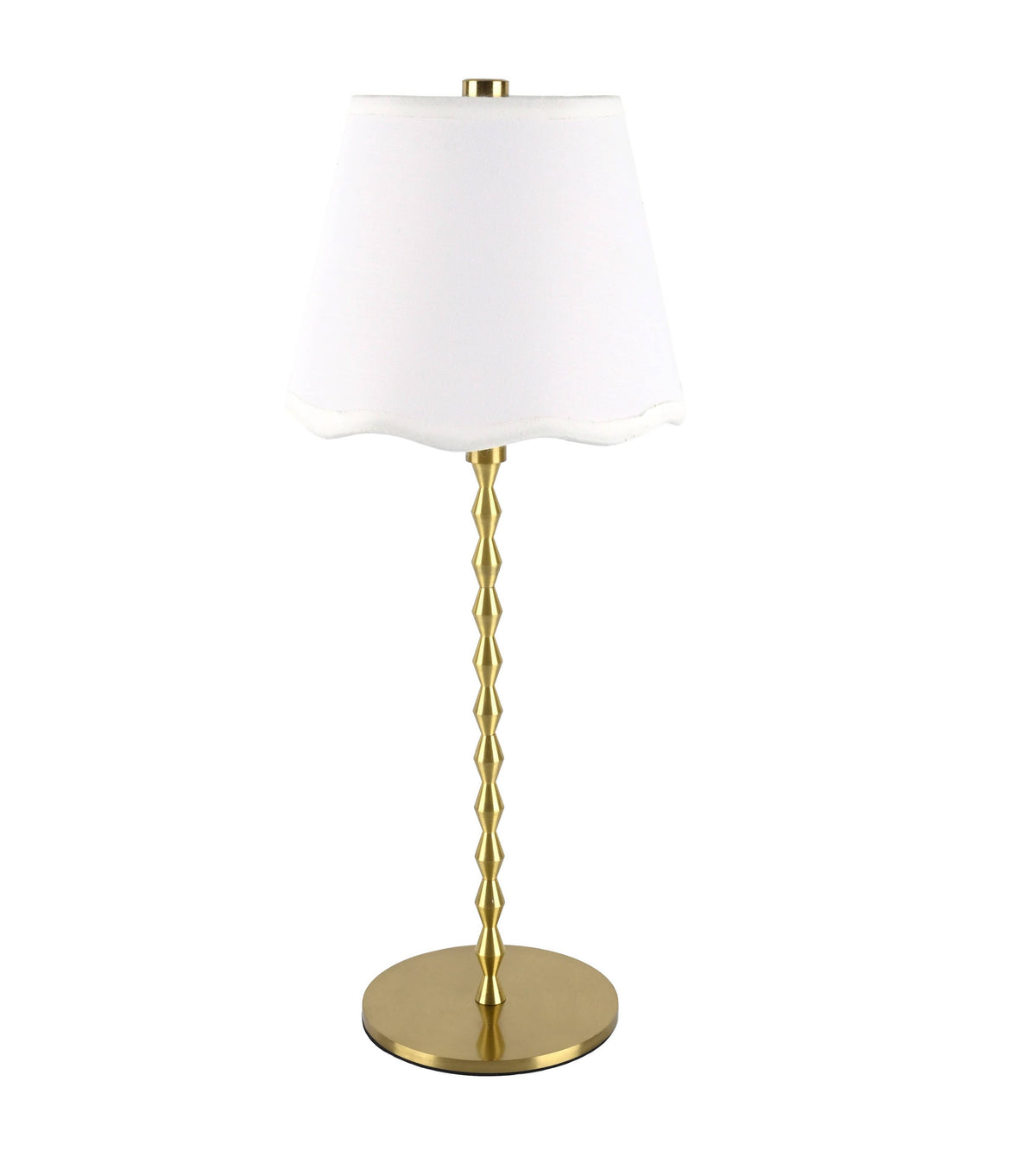 Diamond Stem Scallop Shade Rechargeable LED Dimmable Lamp