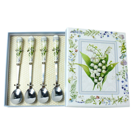 Coffee/Tea Spoon Set of 4 with Ceramic Handle in Gift Box