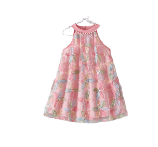 Girls Floral Pink Dress