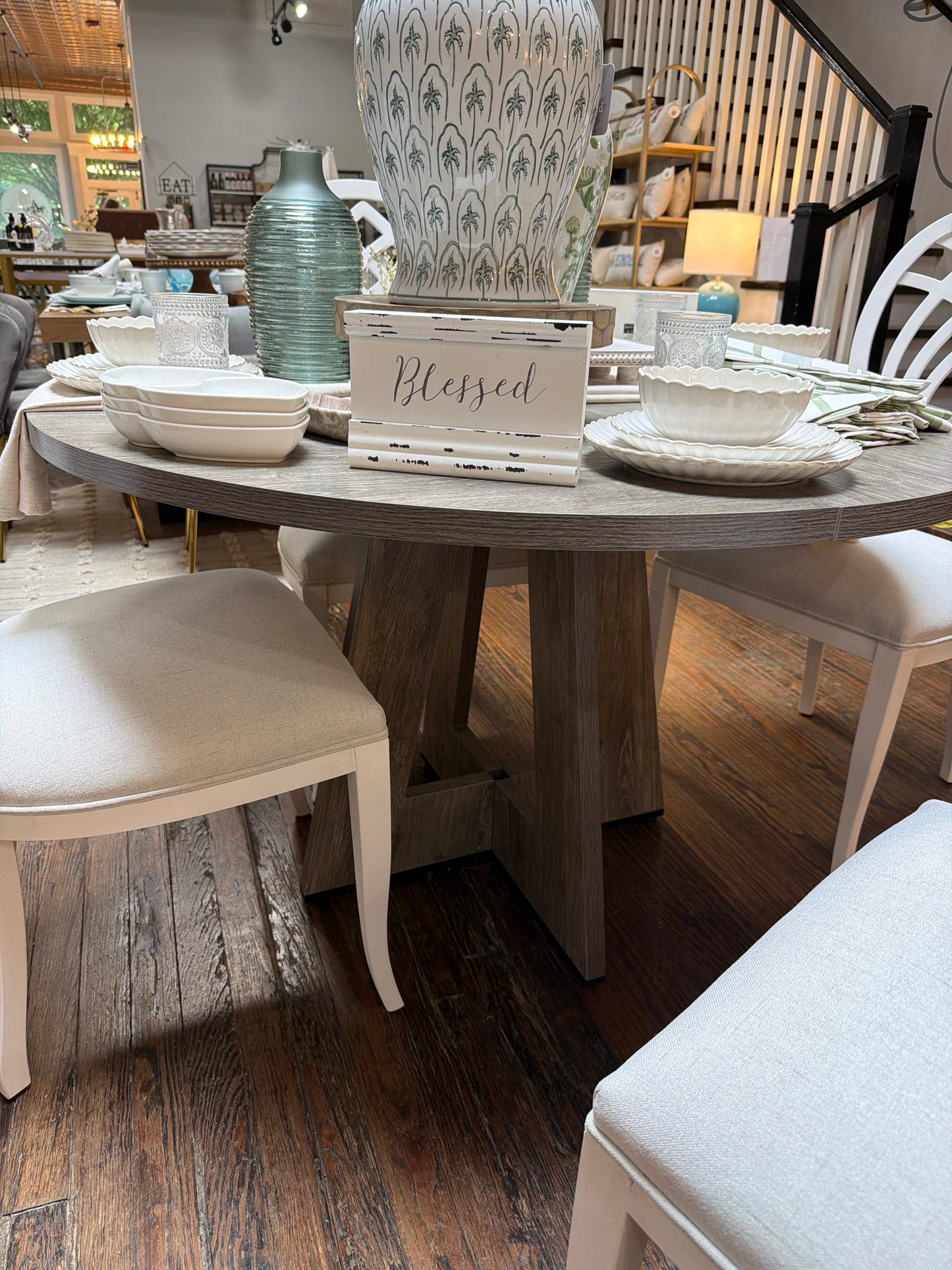 Round Gray Table