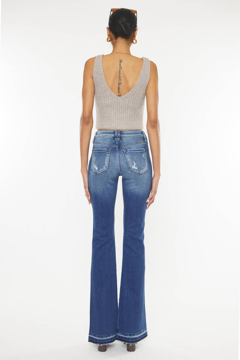 OPEN PACK SIDE PANEL HIGH RISE FLARE JEANS-KC9326D