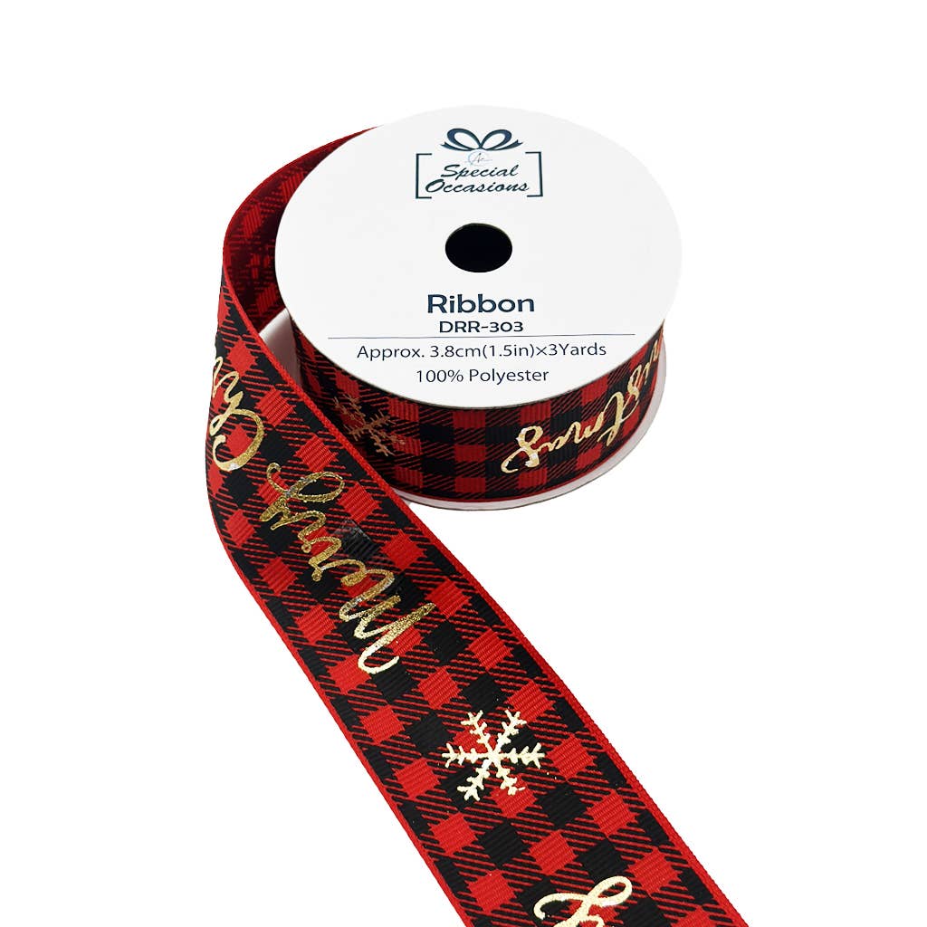 Ribbon Roll-Christmas Designs, 12Rolls/PDQ, 1"x3Yards/Roll