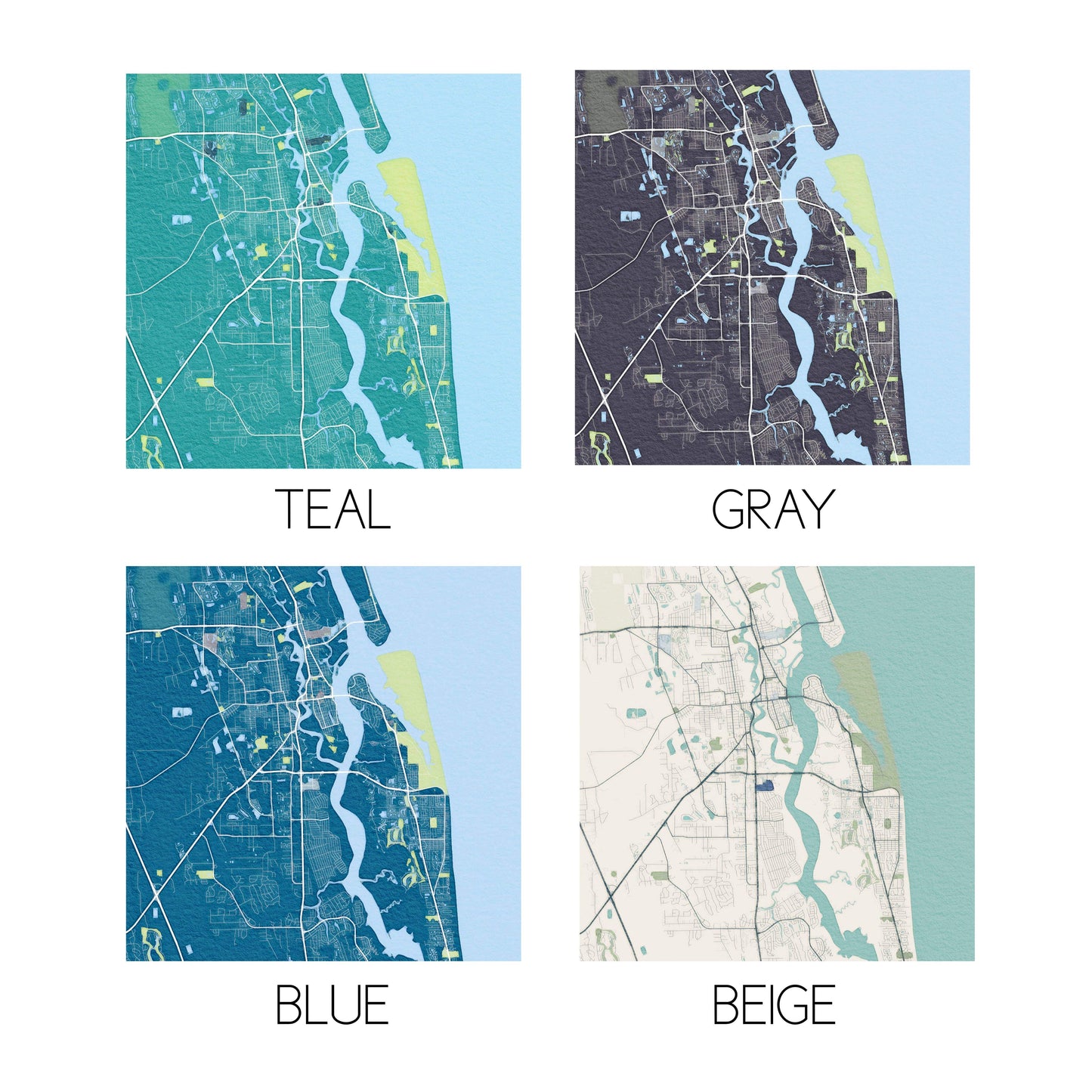 St. Augustine Florida Map Art Tile - Ceramic Tile Wall Sign
