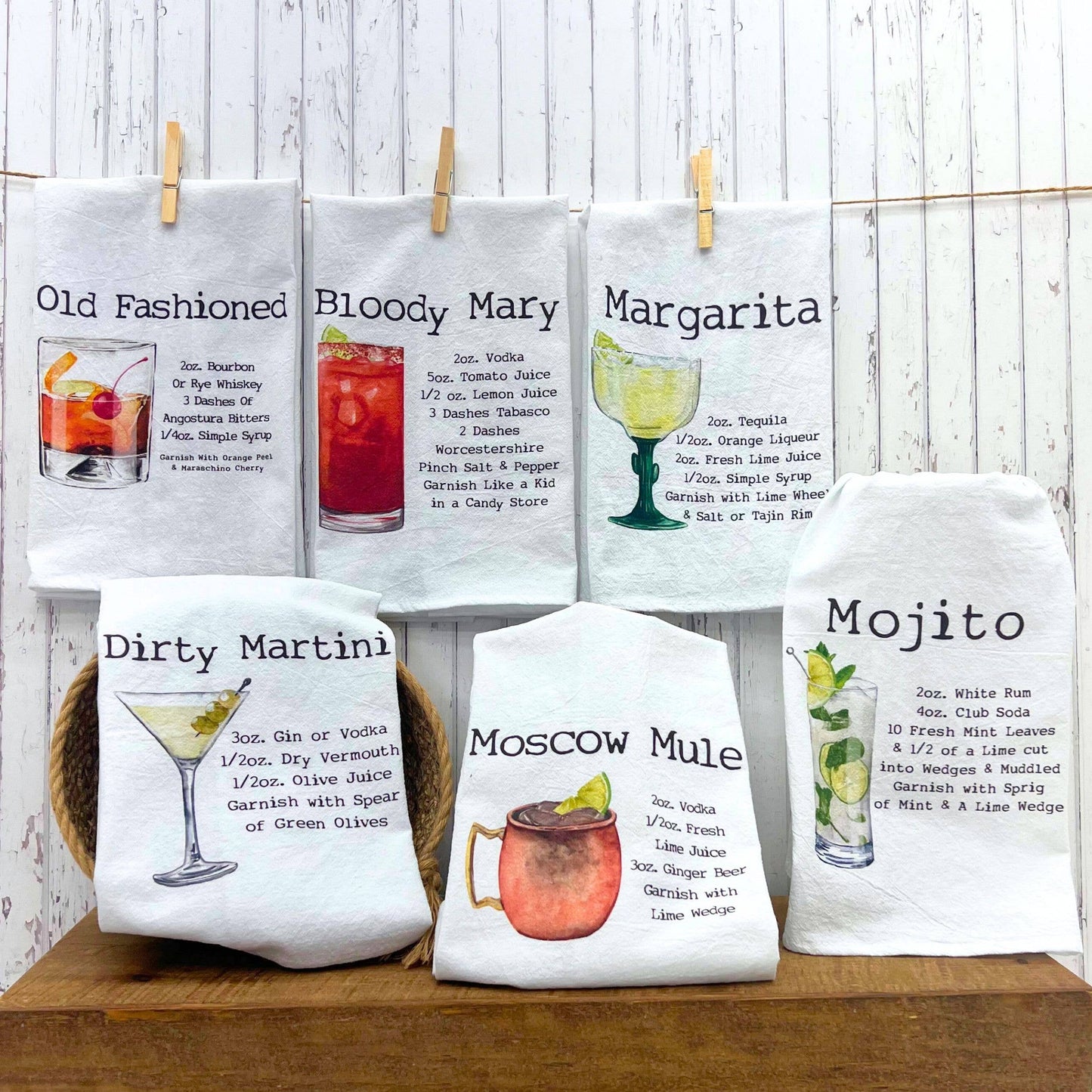 Old Fashioned Cocktail Bar Towel - Driftless Tea Towels