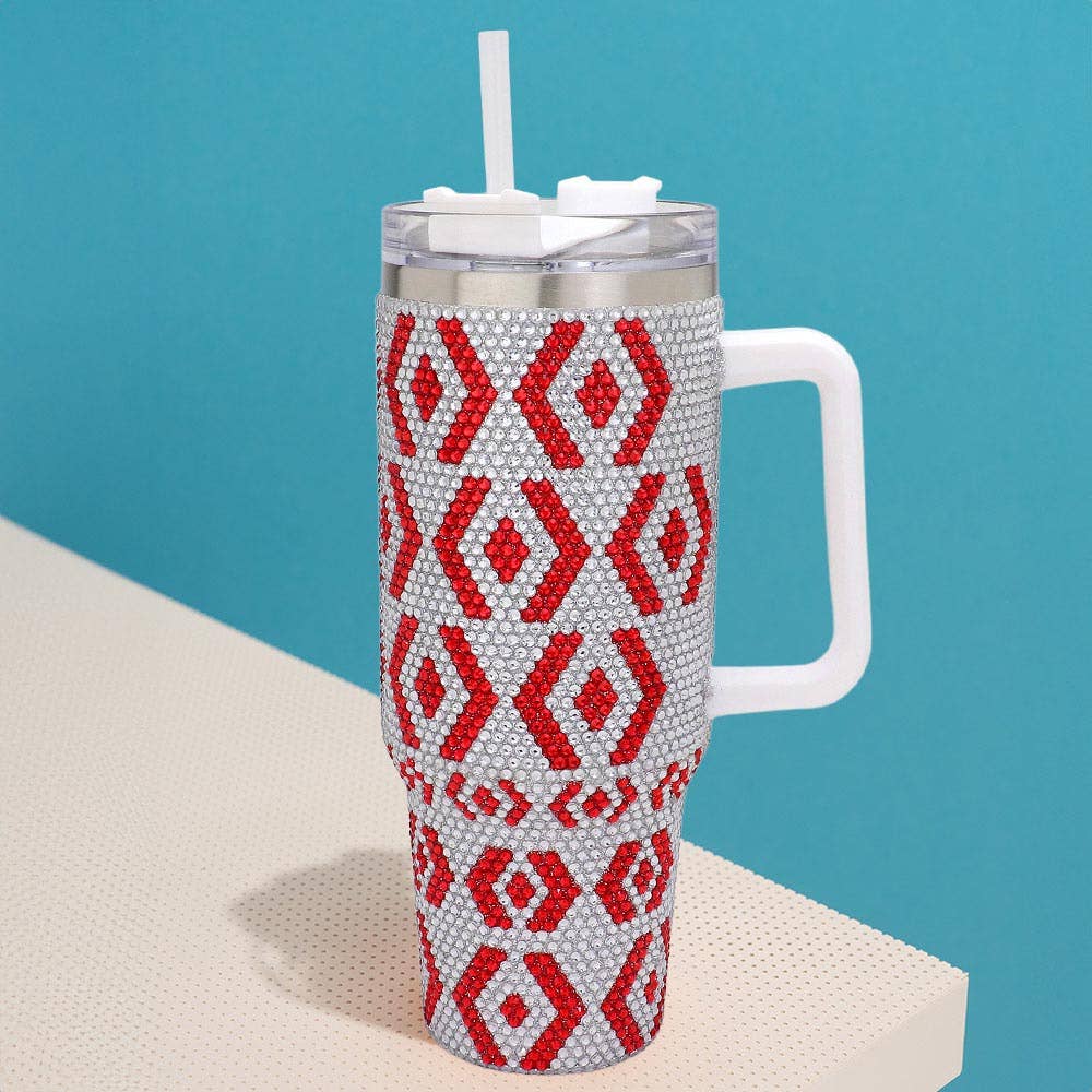 Bling Studded Abstract 40oz Stainless Steel Tumbler