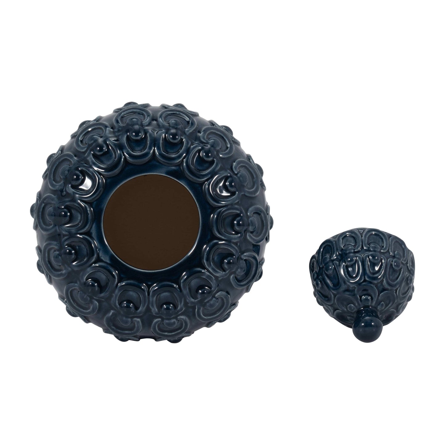Ceramic Chain Texture Lidded, 12 in.