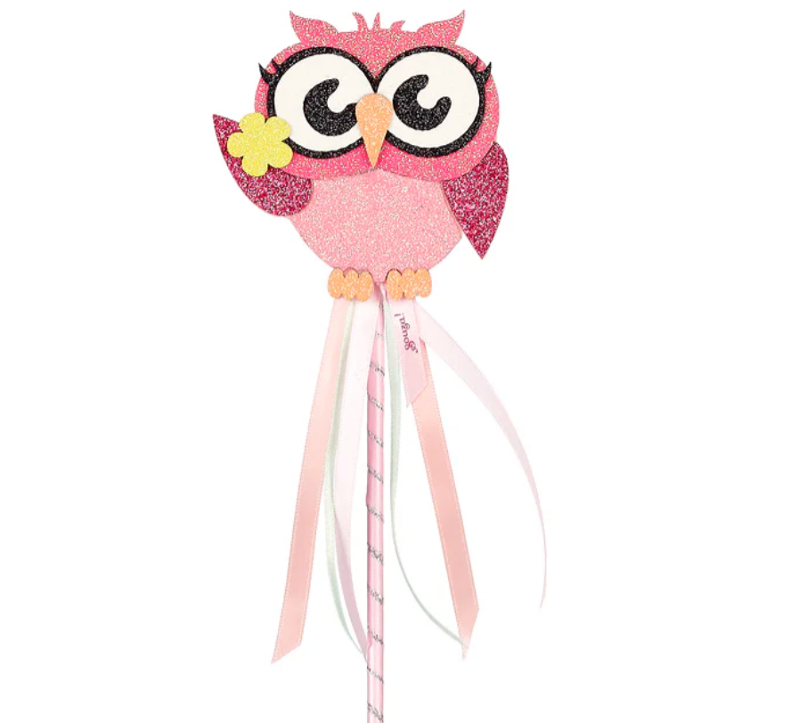 Owl wand (glitter) - Costume Accessory for Kids - Carnival & Festive Use