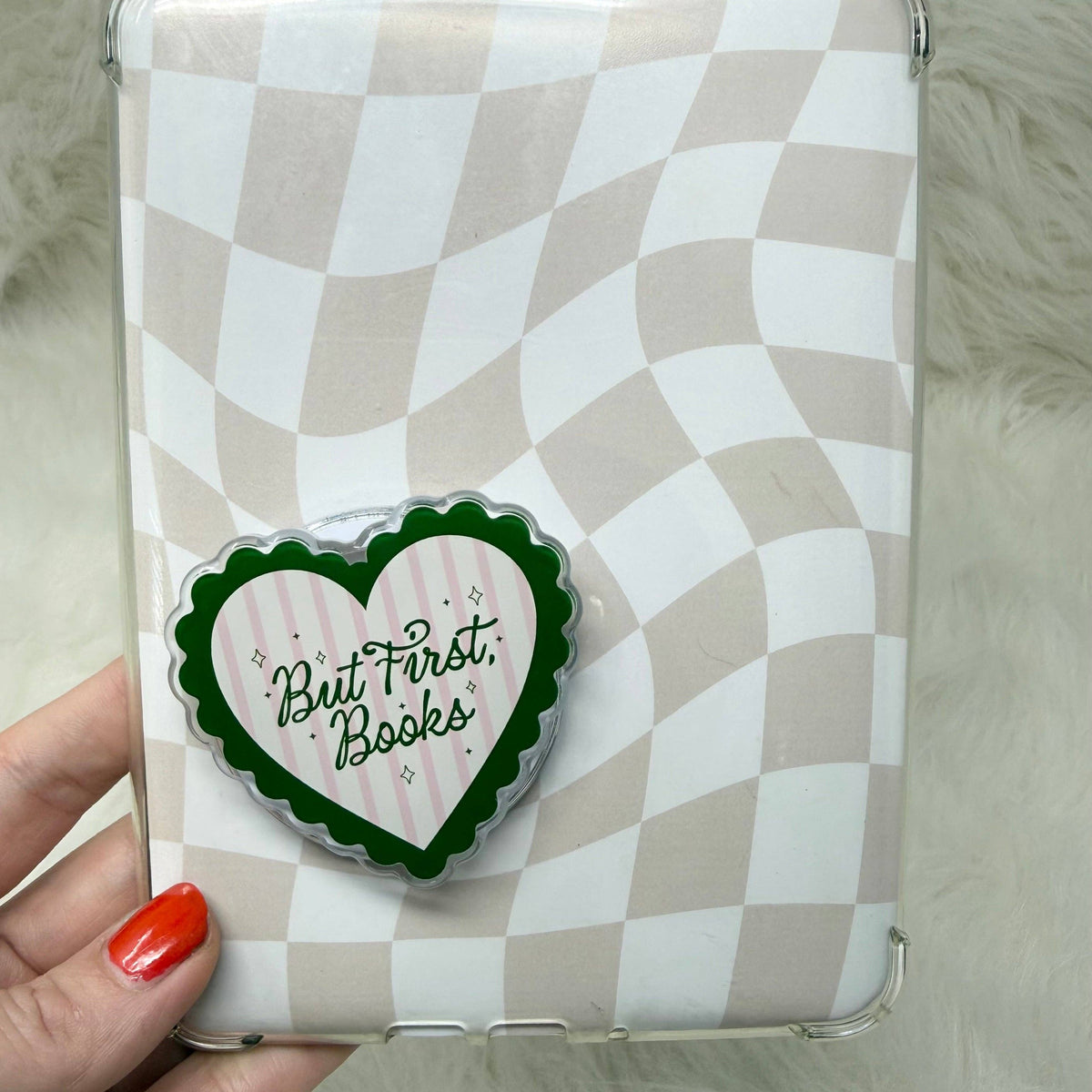 But First, Books Heart MagSafe Kindle & Phone Grip