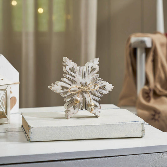 White Wood Snowflake 7.75x7.75x1