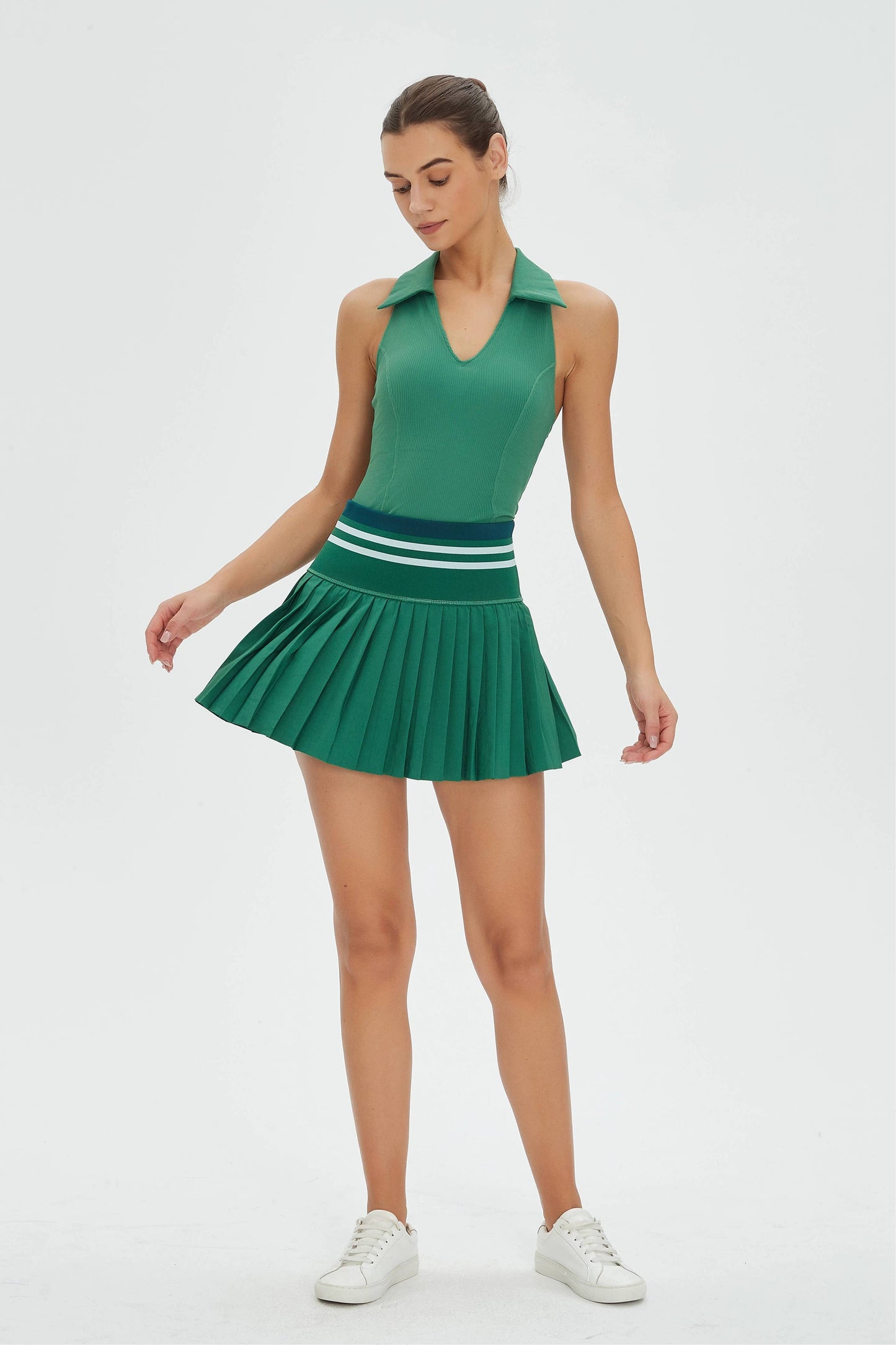Joni Lycra® Polo Active Top and Pleated Tennis Skirt Set