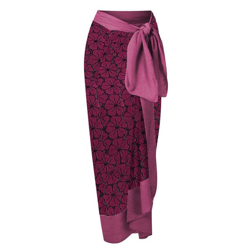 Flower Print Halter Swimwear with Cover