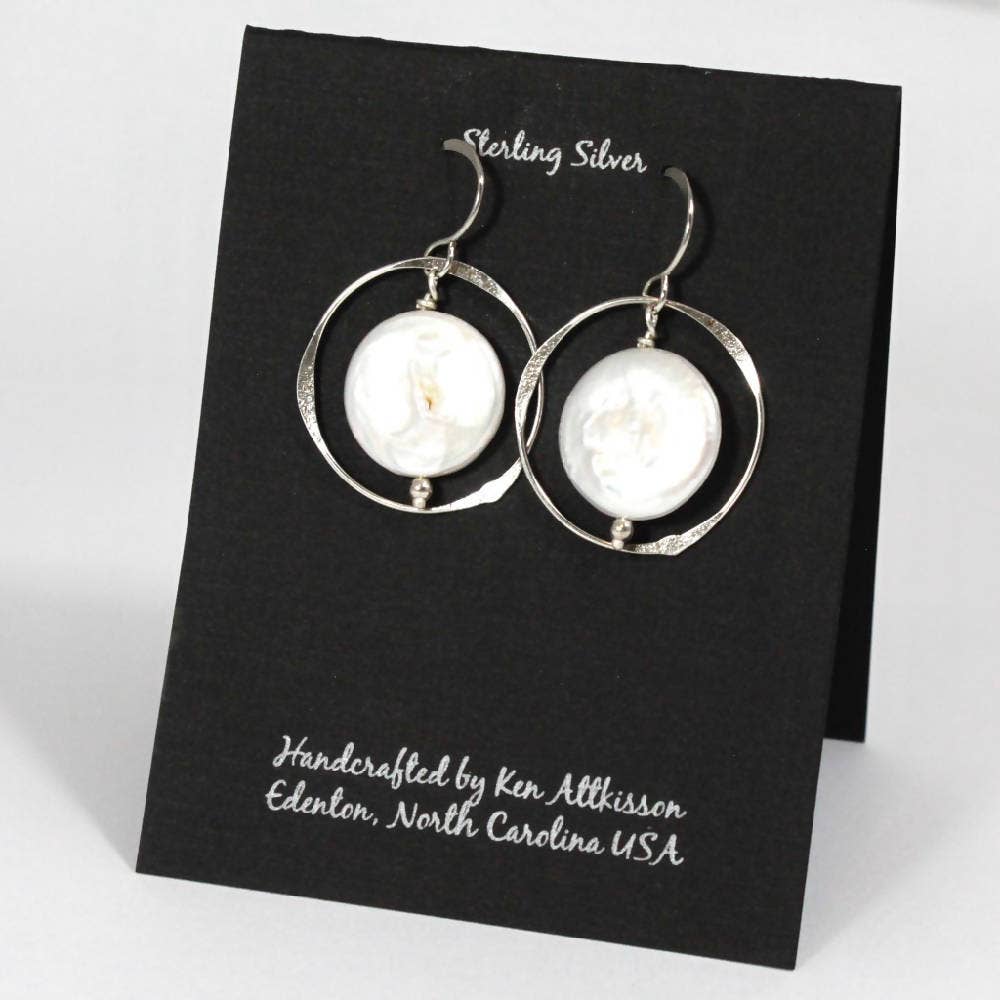 Sterling Silver Circle With Fresh Water Pearl