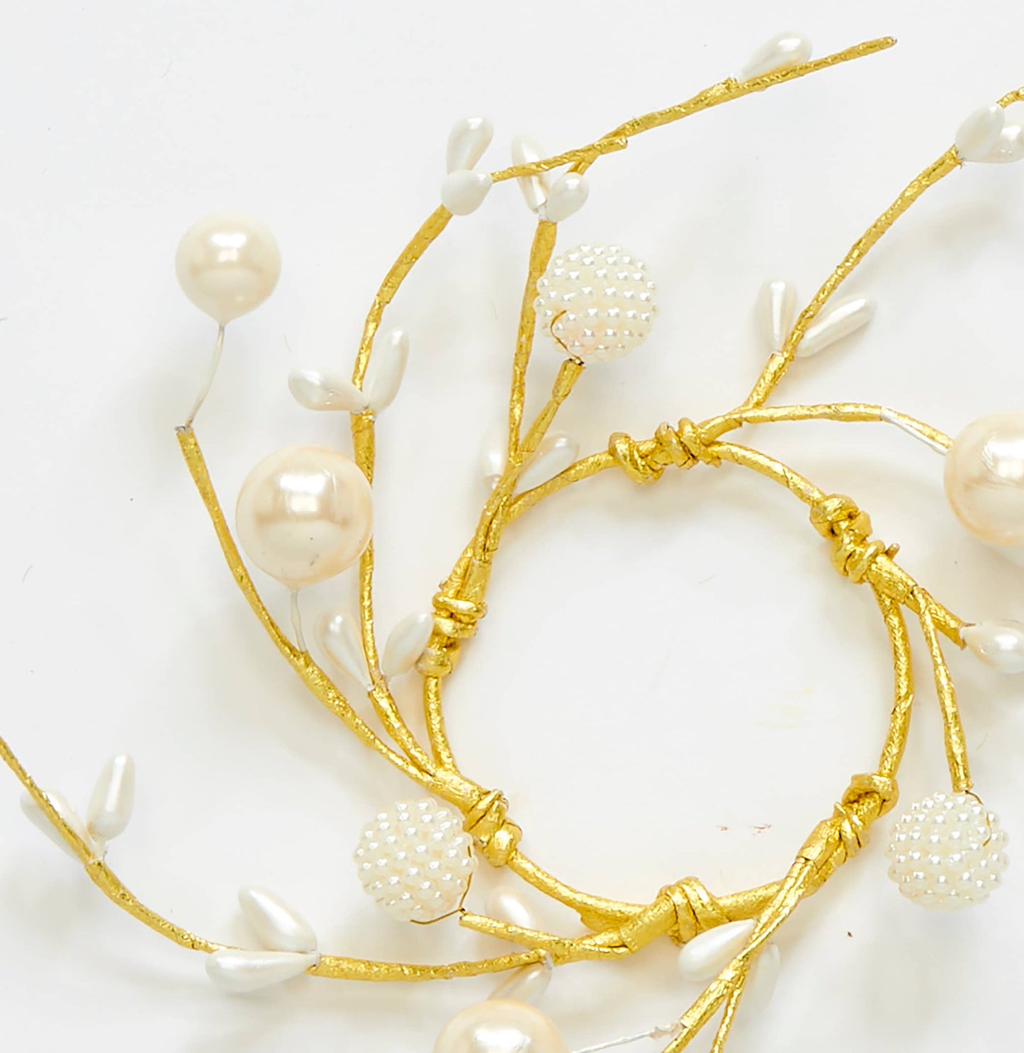 1.25" Pearl White Berry and Pip Candle Ring, Napkin Holder
