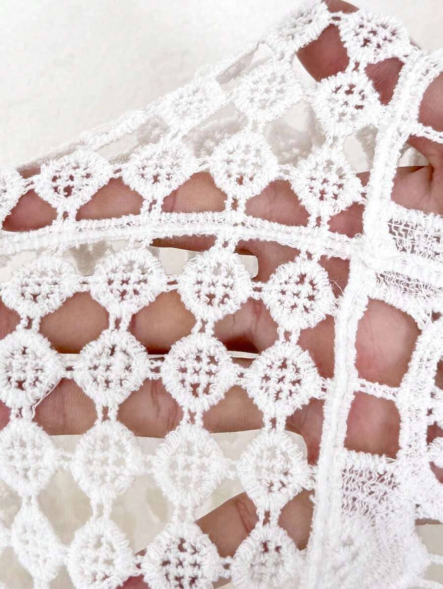 Crochet Hollow Out Cropped Beach Cover Up