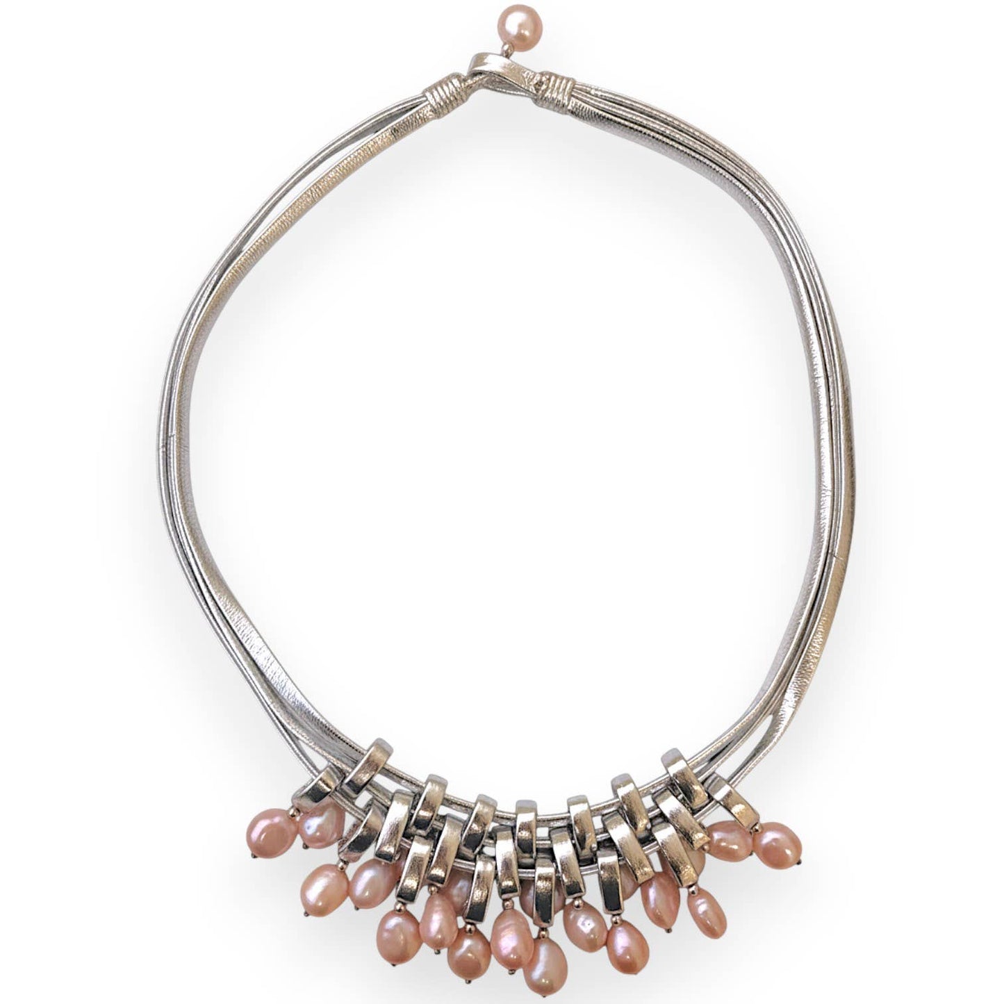 Pink Freshwater Pearl Leather Necklace | Coastal Jewelry