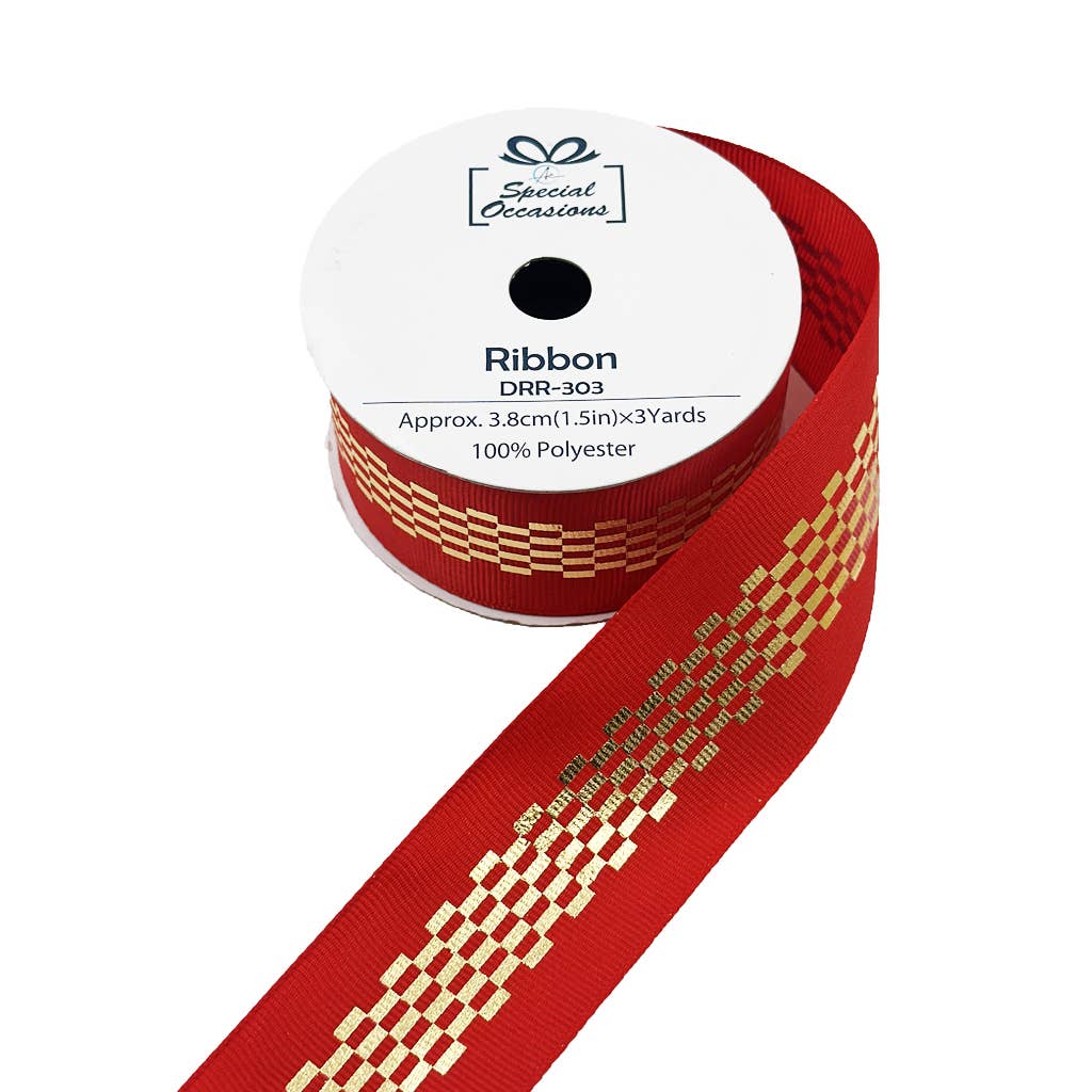 Ribbon Roll-Christmas Designs, 12Rolls/PDQ, 1"x3Yards/Roll