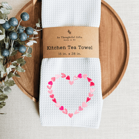 Valentine Dish Towel - Heart | Kitchen Towel 