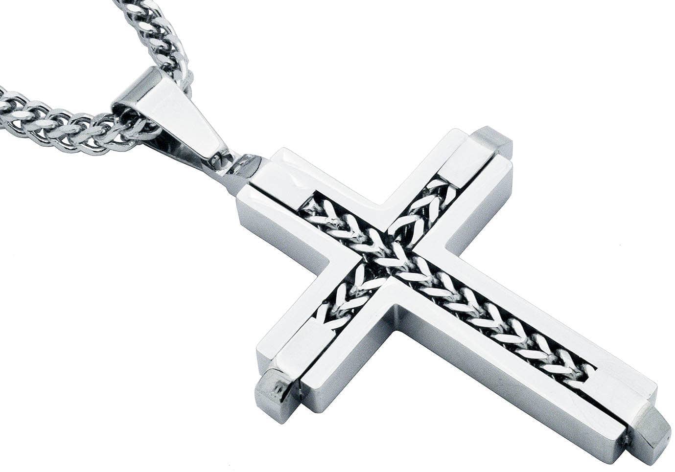 Cross Pendant Necklace w/ Franco Chain
