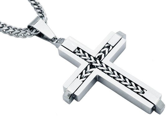Cross Pendant Necklace w/ Franco Chain