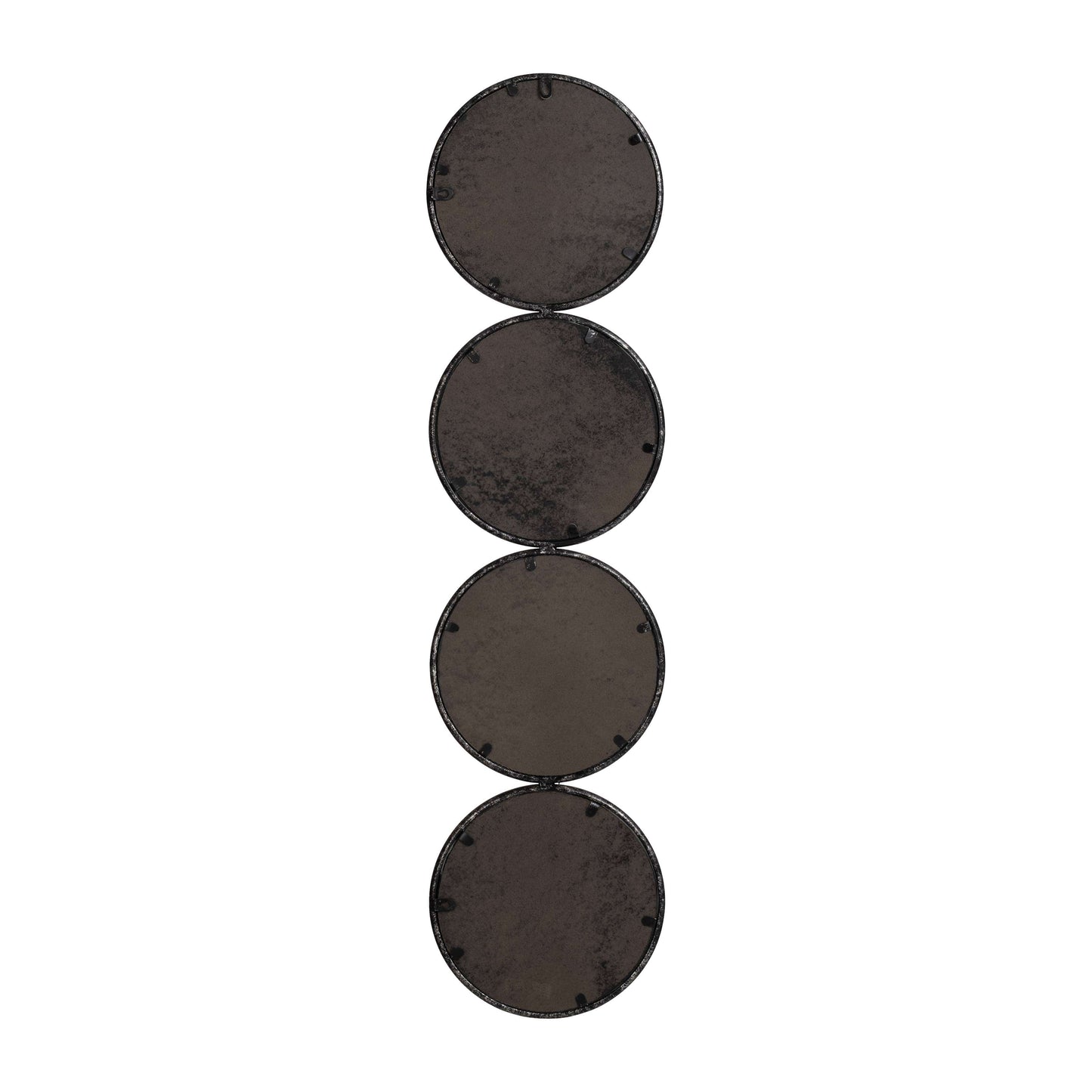 Wood Modern Four Circles Wall Mirror - Black, 48 in.