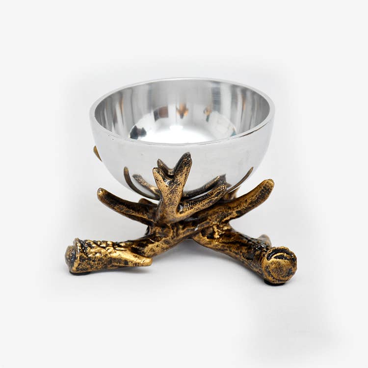 Bowl With Gold Antler Stand
