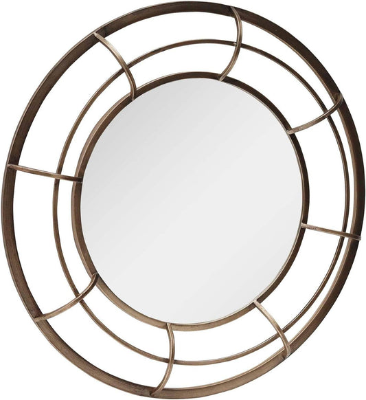 Geometric Metal Mirror - 28” Round Wall Mirror