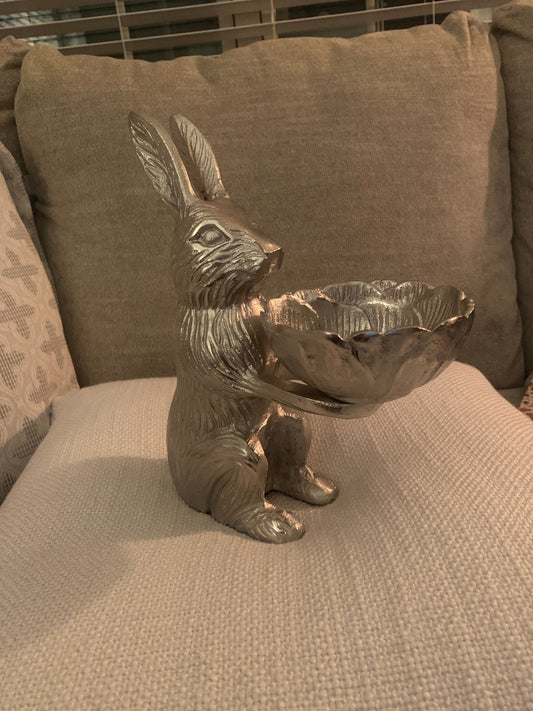 Silver Bunny w/ Dish