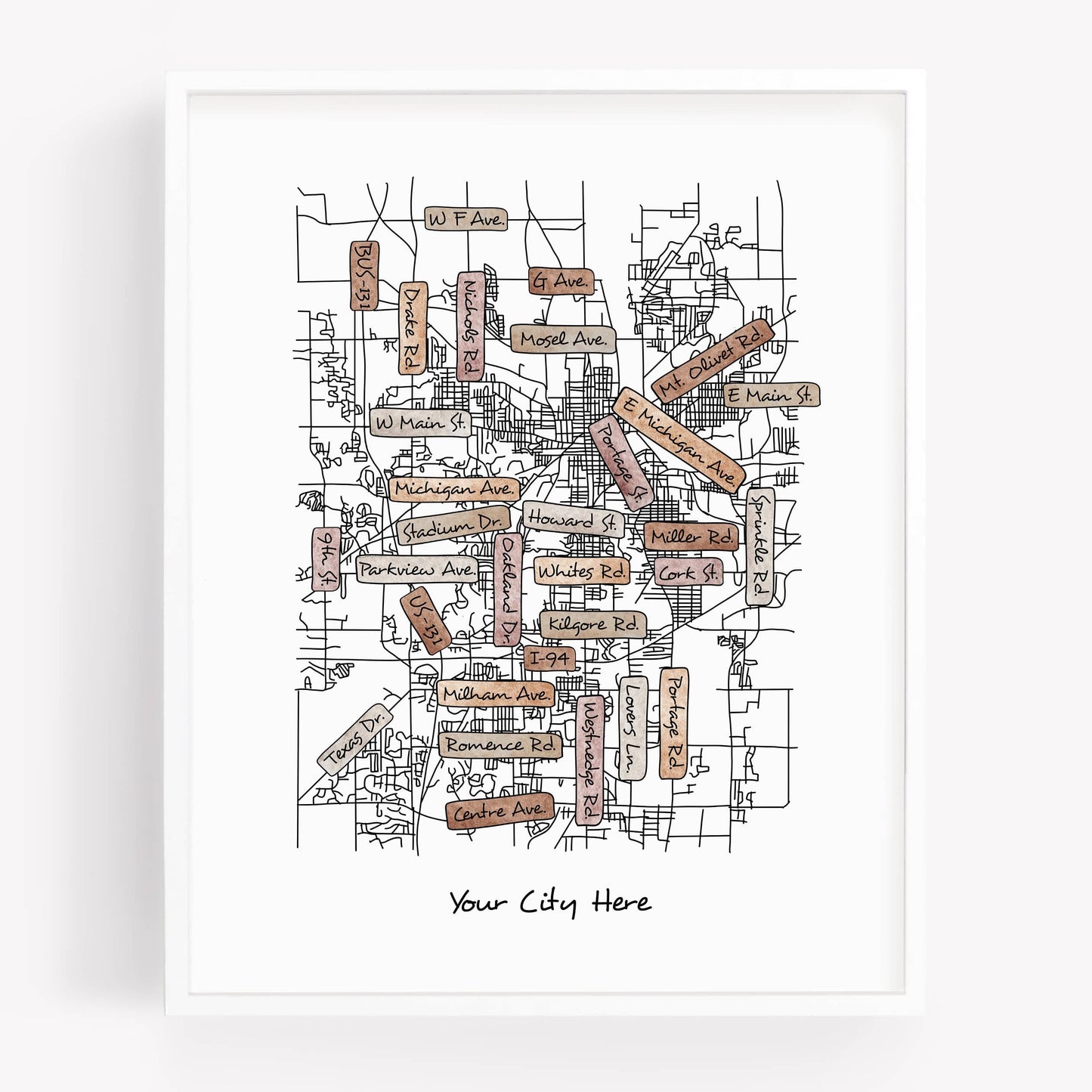 Street Map Print -