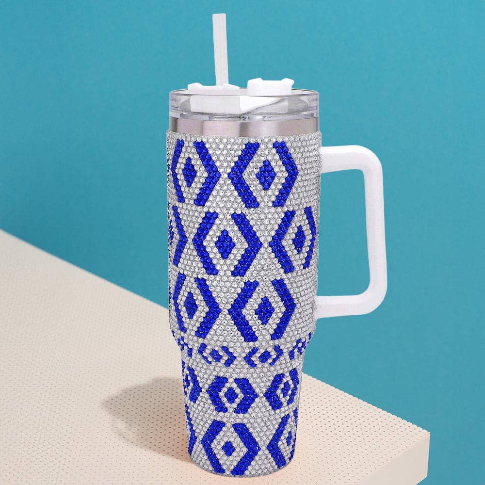 Bling Studded Abstract 40oz Stainless Steel Tumbler