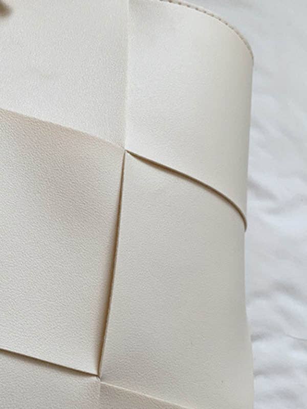 Geometric Solid Color Split-Joint Woven Bags Handbags