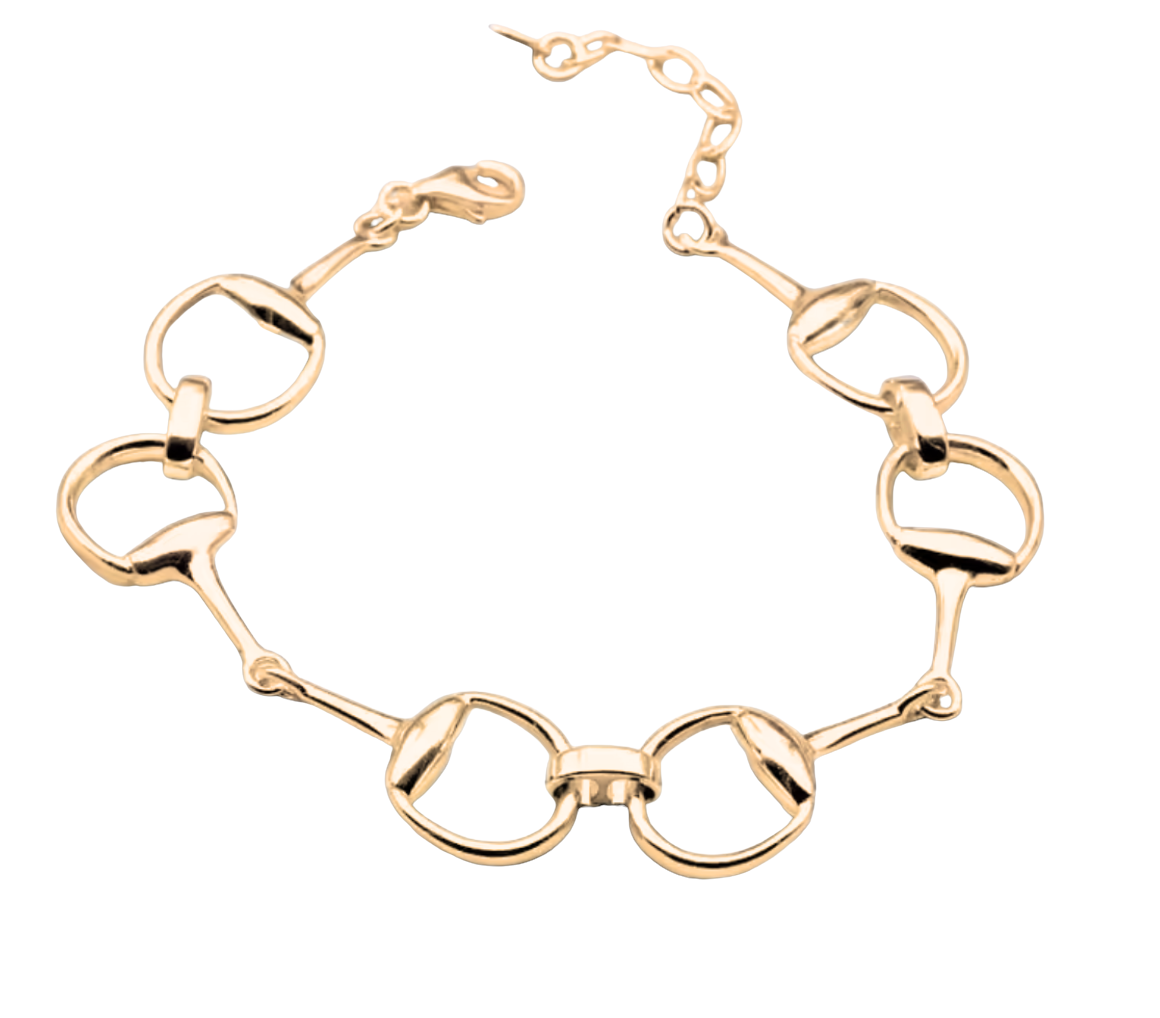 Snaffle Bit Line Bracelet 14K gold or silver