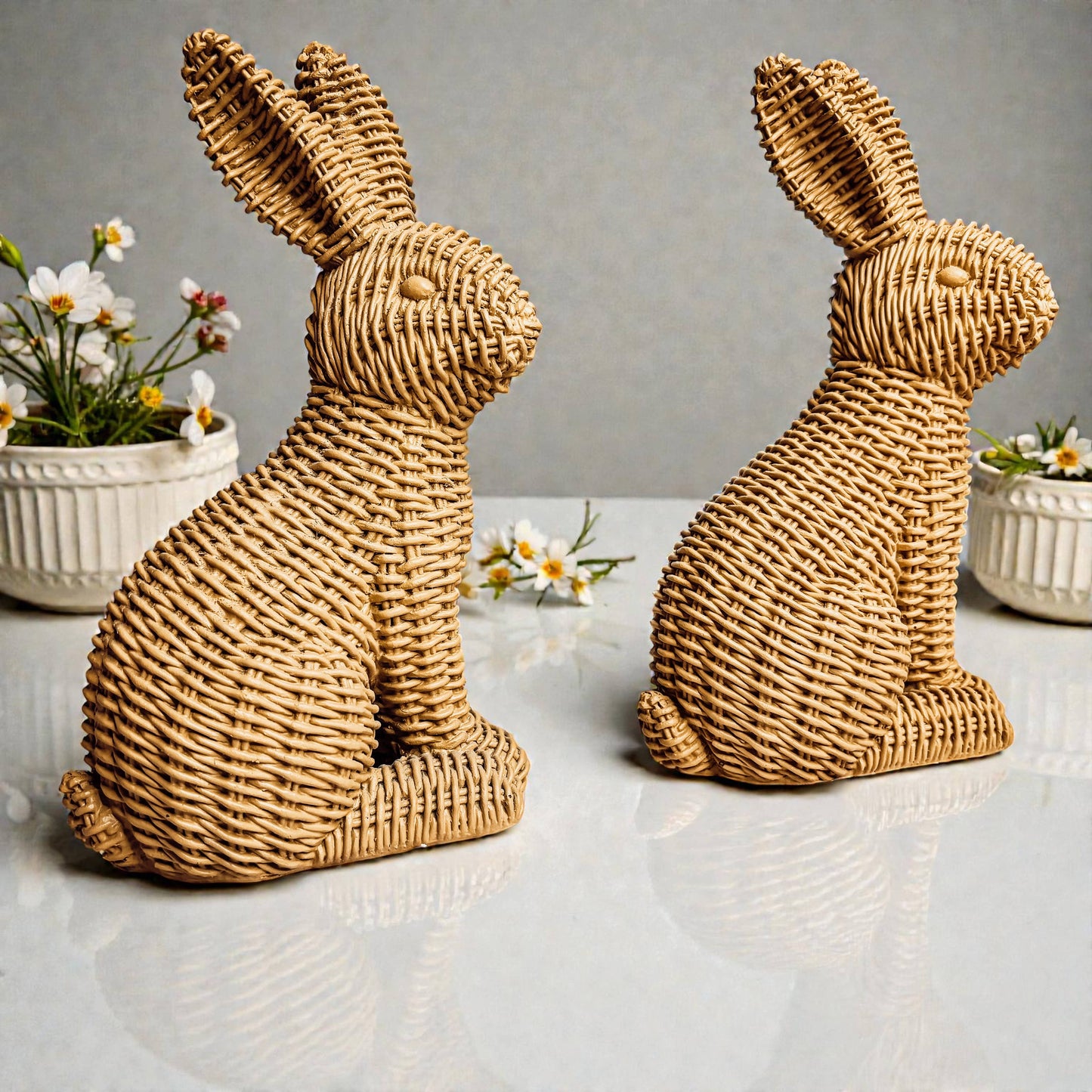 Bunny Decoration, Farmhouse Easter Rabbit Home Decor Statues