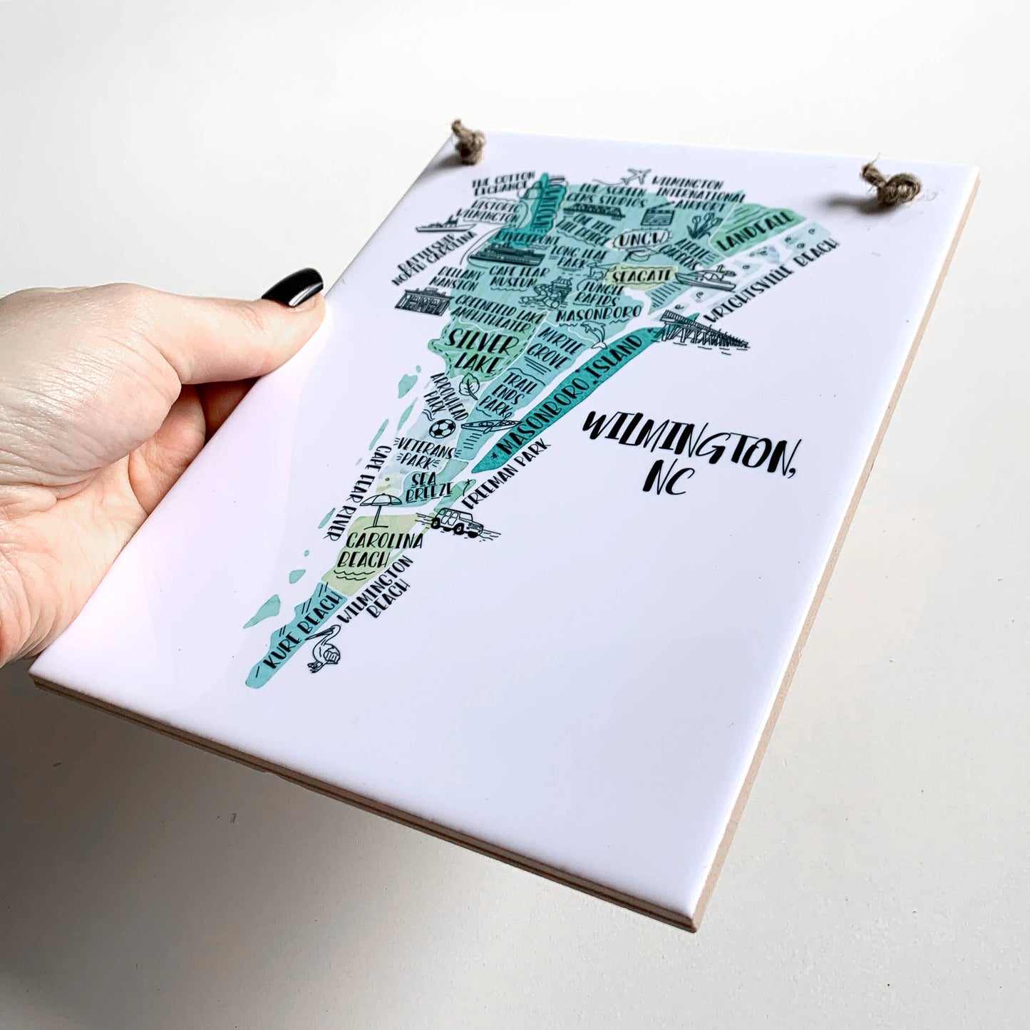 Hand Drawn Map Tile Sign -