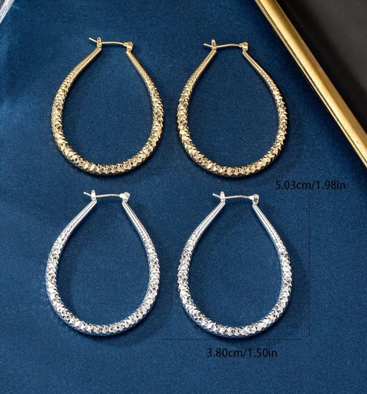 Water Drop Design Hoop Earrings
