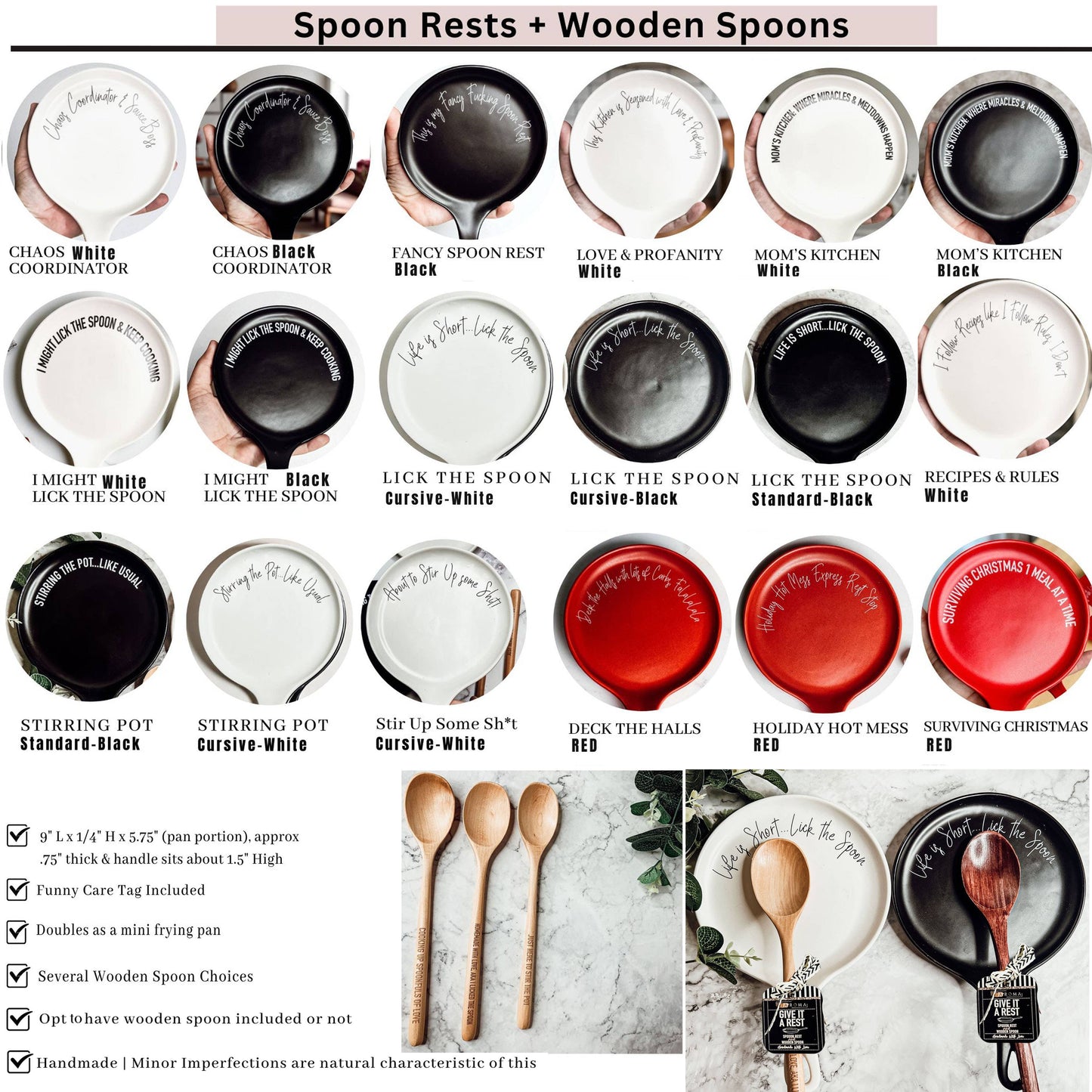 Spoon Rest Ceramic Funny, Modern Kitchen Foodie Decor & Gift