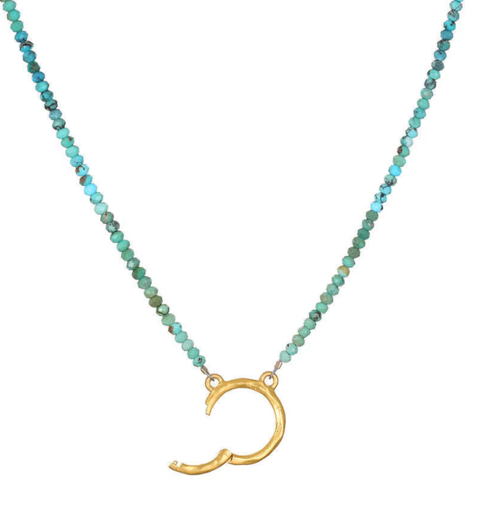 Full Circle Charm Collector Amulet Necklace 18K Gemstone