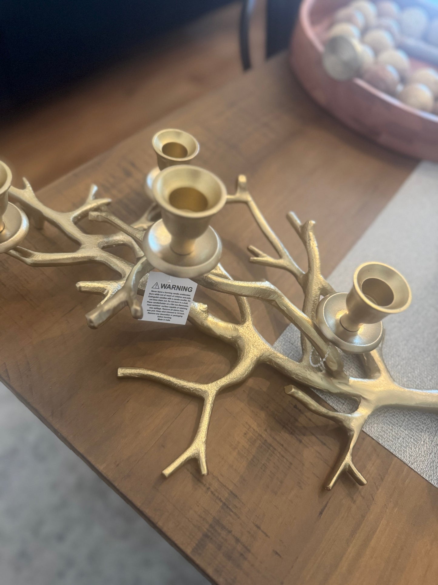 Gold branch candle holder