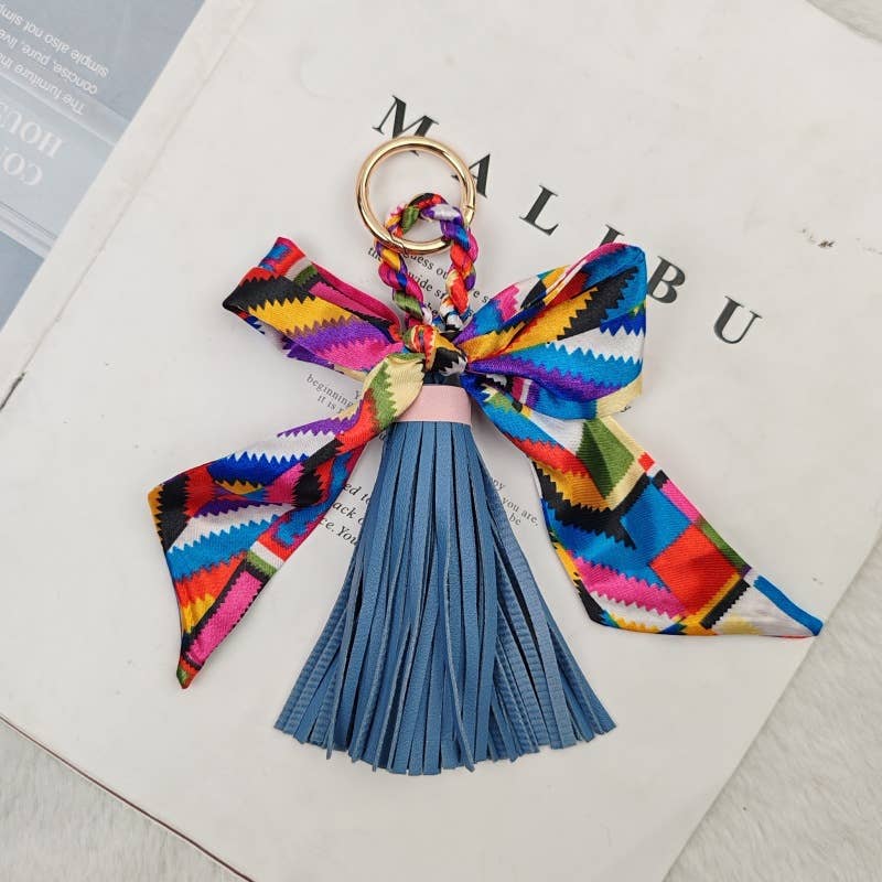Bow Scarf Tassel Bag Charm