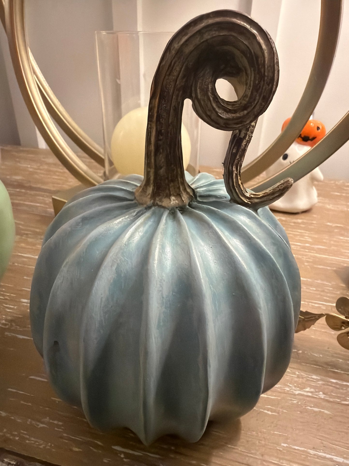 Blue Wood Pumpkin
