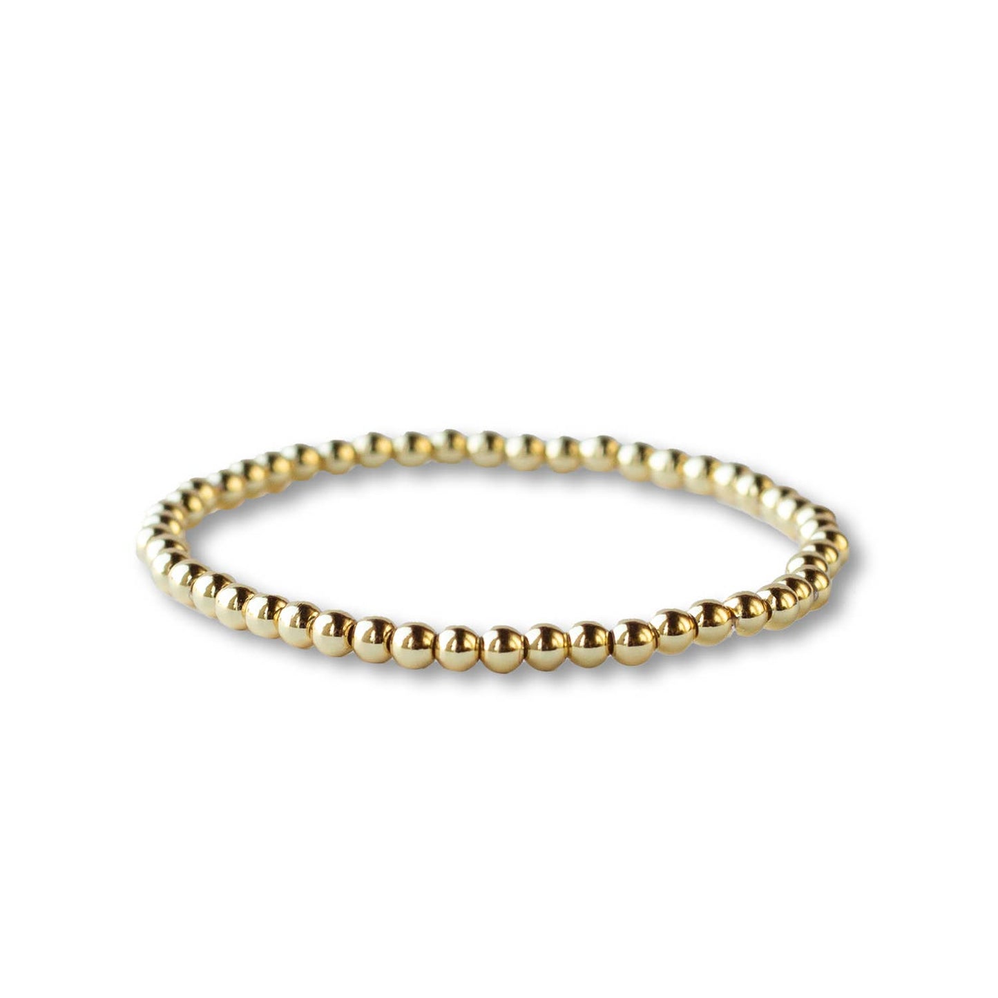 Tarnish Resistant Gold Plated 4mm Beaded Stretch Bracelet